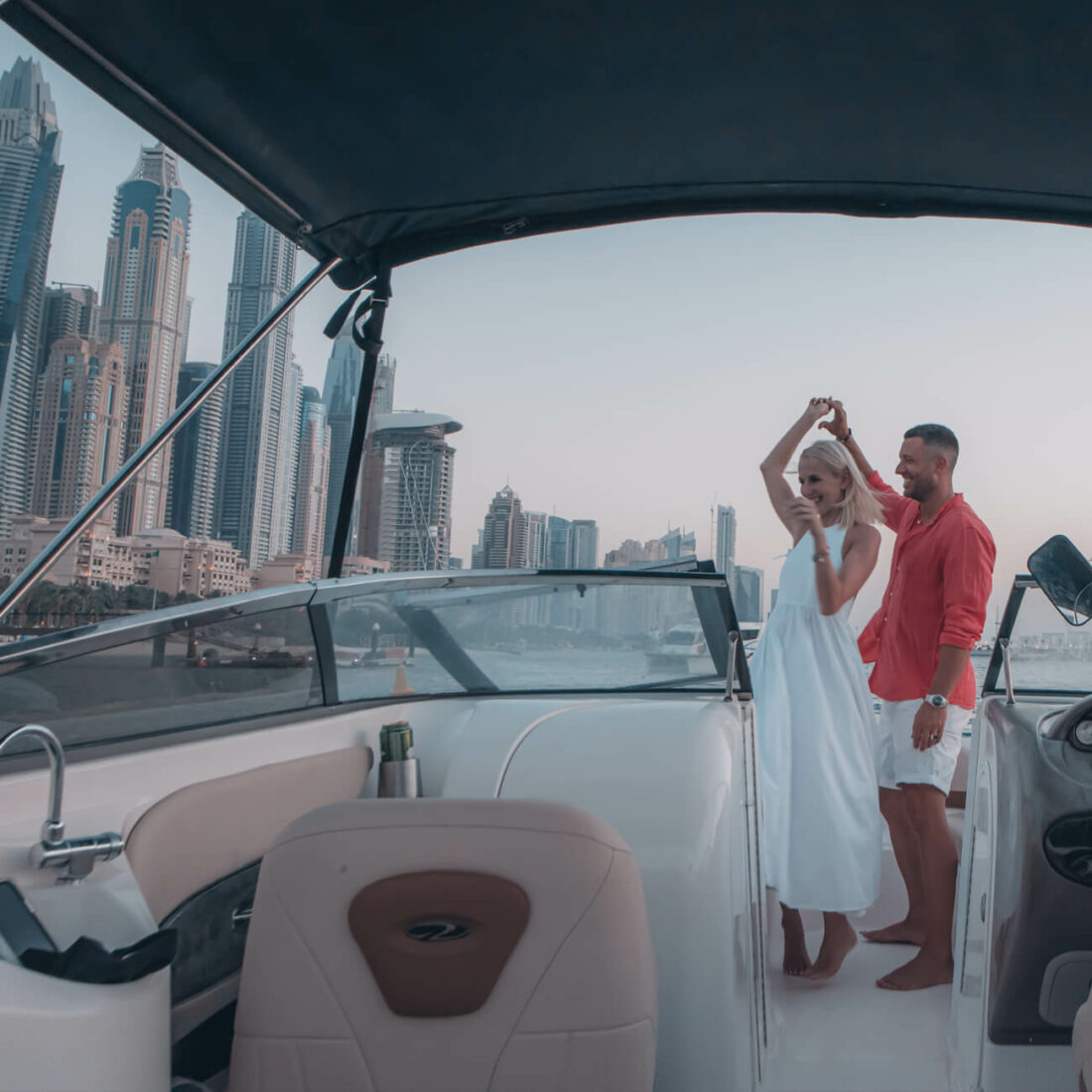 All For The Gram, Most Instagrammable Dubai - Dancing Onboard A Boat With Dubai Marina Views